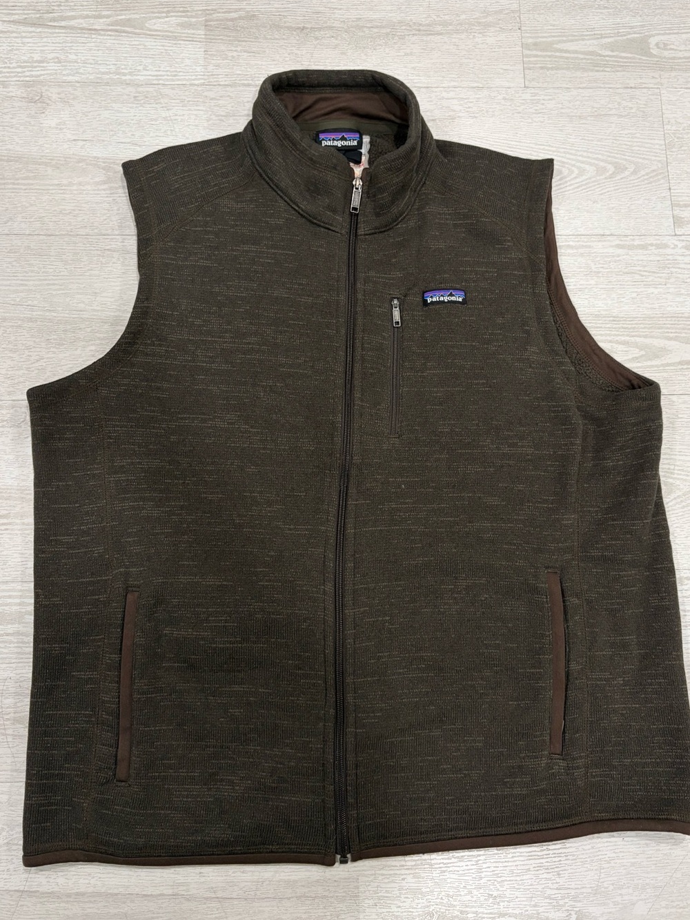 Patagonia Better Sweater Fleece TEAM ULTRA Full Zip Vest Brown Heather Mens XL